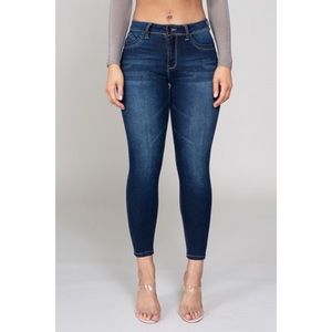 YMI Luxe | Blue High Rise Ankle Skinny Jeans